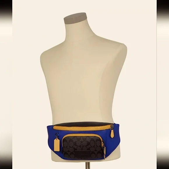 Track Belt Bag In Colorblock Signature Canvas